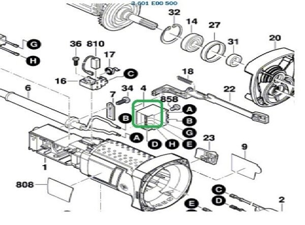 TERMURAH 1607200238 BOSCH SWITCH GWS 750 SPARE PART BOSCH ORIGINAL