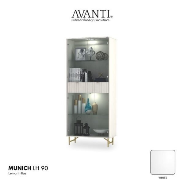 TERMURAH ACTIV FURNITURE AVANTI MUNICH LH 90 LEMARI HIAS / RAK KACA - Image 3