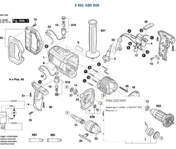 TERMURAH 1619PA7815 BOSCH FIELD STATOR GBM 1600 / SPARE PART - Image 2