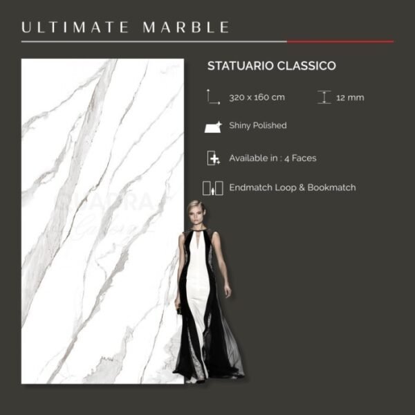 QUADRA GRANIT 320 X 160 BIG SIZE / BIG SLAP STATUARIO CLASSICO