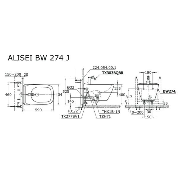 TERMURAH TOTO BW274J WALL HUNG BIDET / TOILET BIDET - Image 2